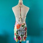 Reformation  Jennis Silk Mini Dress Fabrizia Floral Open Back Slip Halter Size S Photo 3