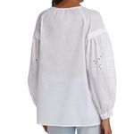 Rails  Womens Dari Cotton Dropped Shoulders Eyelet Blouse Beach White Small‎ NWOT Photo 1