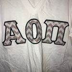 American Apparel 🆕 Alpha Omicron Pi Chevron Embroidered Tee Photo 1