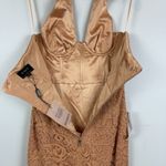 Bardot Corset Dress Womens XS Rust Riviera Crossover Halter Neck Lace Cocktail Photo 8