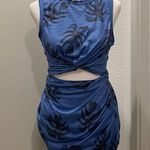 Amazon BTFBM Blue Summer Tropical Leaf Bodycon Cutout Sleeveless Mini Dress - S Photo 3