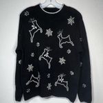 Vintage Victoria Jones‎ Christmas Reindeer Sweater Black Size M Photo 5