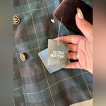 Petite Sophisticate  Navy Plaid Blazer with Velvet Accents Photo 5