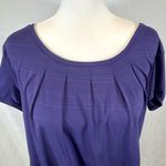 AB Studio  plum purple twisted open back smocked blouson top size large Photo 2
