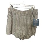 Democracy NWT Shorts XLARGE High Rise Striped Woven Pull On Spring Elastic Waist Photo 0