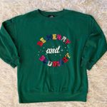 Feeling Festive Womens 0X Green Be Merry And Bright Christmas Sweatshirt Photo 0