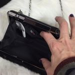 LA Diva Faux fur mini‎ bag black rectangle crossbody Photo 3