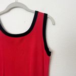 Misook [Exclusively ] Red Black Piped Thick Strap Scoop Neck Shell Tank Sz Medium Photo 7