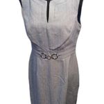 Connected Apparel  Size 10 Sleeveless Career Church Dress V Neck Blue Womens Photo 0