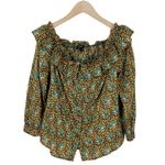 J.Crew  Ratti Elephant Print off the Shoulder Top Blouse in Yellow Size 4 Photo 2