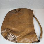 The Limited  Purse Hobo Shoulder Bag Brown Snakeskin Big Stud Silver Faux Leather Photo 10
