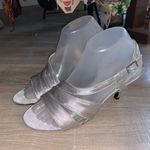 Mootsies Tootsies  MojayQuank metallic silver satin strappy wedding formal heels Photo 0