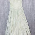 Gunne Sax Jessica McClintock  light green jeweled tanktop fit & flair silky dress Photo 0