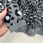 Ann Taylor  LOFT Women's Gray Leopard Print Knit Sweater High Low Pullover Sz S Photo 2