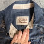 Guess  Y2K Denim McBling Button Down Shirt Size Large Photo 4