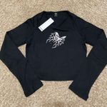 Urban Outfitters  Diamante Flaming Cutout Tee NWT Size S Photo 4