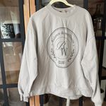 H&M  Balance & Wellness club crewneck sweatshirt pullover greige taupe neutral Photo 1