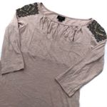 Anthropologie  Deletta Corinthian Top S Sequin Beaded Shoulder Pleated Front Photo 6