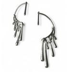 Drippy Clip Earrings Ear Cuff Hanging Clip Women Silvertone Liquid No Piercing Silver Photo 0