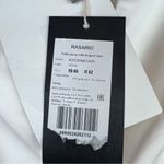 RASARIO White Satin Draped Long Sleeve V Neck Gown Dress Size FR 40 US 6 NWT Photo 5