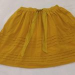 Anthropologie  Odille Drawing Parallels Pleated Pocket Skirt in Marigold Yellow Photo 2