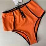 ZARA NWT HIGH-WAISTED NEON ORANGE BIKINI BOTTOMS WITH PIPING Photo 2