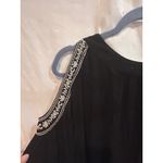 Time and Tru Black Embroidered Cold Shoulder Blouse Dress Large Photo 7