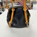 Divina Firenze Black Leather Tan Straps Luxury Handbag Convertible Backpack Bag Photo 6