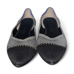 Rothy's Womens Pointed Toe Flats Black White Woven Knit Comfortable Shoes US 9.5 Photo 0