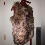 Mossimo Faux Fur Brown Speckled Furry Fuzzy Vest XS Boho Indie Hippie Photo 2