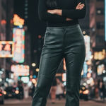 Laundry by Shelli Segal  𖦹 Straight Leg Leather Pants 𖦹 British Racing Green 𖦹 4 Photo 0