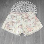 Universal Threads NWOT Ivory White Pink Floral Denim Jean Shorts New Photo 1