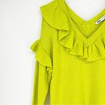 ZARA Ruffle Tunic Sweater M/L Green Photo 4