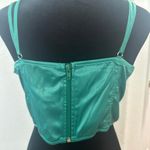 Satin Spaghetti Strap Party Crop Top Rave Cute Zip Back‎ Outfits Corset Size L Photo 3