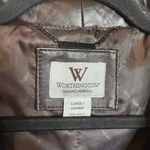 Vintage deep chocolate brown Genuine Lambskin leather jacket Size L Photo 2