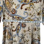 Espresso Midi Dress XS Tan Floral Paisley Square Neck Belted Tiered Euro Summer Brown Size 0 Photo 6