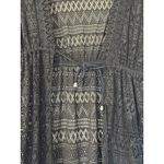 Power Flower Black Open Knit Swim Beach‎ Cover Up Resort Lounge Travel Medium Photo 3