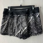 Athleta  Black and White Striped Pulse running short Size Medium Photo 2