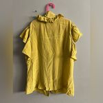 Milly Mustard Yellow Silk Ruffle Sleeve Relaxed Peasant Cottage Blouse Top 10 Photo 1