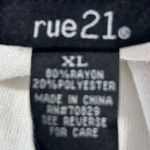 Rue 21 Junior's White Hoodie V-Neck Long Sleeve Sweater w/Pouch Size XL Photo 2