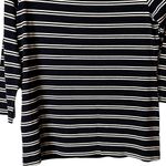 Chico's Chico’s Layered Double-Stripe Top Black White Striped ‎ Vanity Size 0/US Small Photo 8