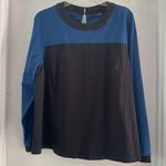 Eshakti  Blue Black Colorblock Blouse Top Long Sleeve Women's Plus Size 2X/20W Photo 0