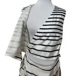 Faconnable Womens size 36 Wrap Top Side Tie Dress Silk Cotton Blend Striped Multi Photo 2