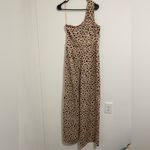 Skies Are Blue  Animal Print Jumpsuit - Tan and Black Photo 2