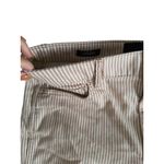 White House | Black Market WHBM High Rise Straight Tan White Striped Jeans SIze 12 Photo 6