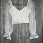 Long Sleeve Flowy Top White Photo 0