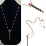 Betsey Johnson  Gold and Pink Pencil Necklace Photo 1