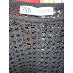 ZARA  Black Crochet Long Sleeve Sweater Top Large Photo 8