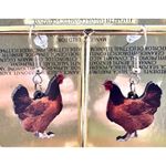Rooster Earrings Chicken Farm Animal Eggs Pet New Hens Farmer Foul Chick Brown Photo 6
