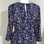Faded Glory  Navy and Pink Floral Long Sleeve Dress Large 12 - 14 Photo 2